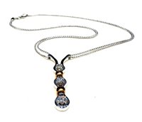 Collana Ititoli Donna Trilogy in Oro bianco Diamante GC1459#ZLBD